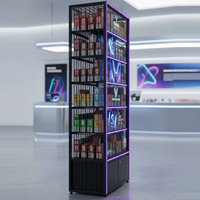 Vitrine de présentation de haute qualité pour le commerce de détail, présentoir mural en verre avec éclairage LED et écran numérique
