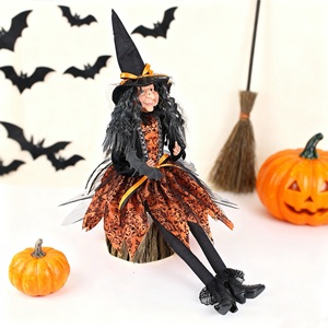 SOTE, <span class=keywords><strong>disfraz</strong></span> único <span class=keywords><strong>de</strong></span> Halloween, <span class=keywords><strong>bruja</strong></span>, decoración <span class=keywords><strong>de</strong></span> <span class=keywords><strong>bruja</strong></span> naranja hecha a mano para decoración Interior <span class=keywords><strong>de</strong></span> fiesta <span class=keywords><strong>de</strong></span> Halloween - Product Image 1