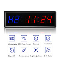 Jam tangan Digital LED 1.5 inci portabel, jam olahraga Remote Control aluminium Aloi dengan waktu hitung mundur untuk kebugaran dalam ruangan