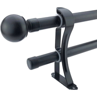 Tringles à rideaux décoratives robustes Sharat Mute Black avec embouts ornementaux, exportées vers l'Afrique et le Moyen-Orient