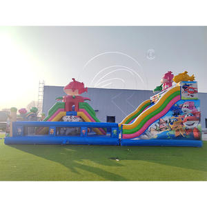 Tobogán Inflable Comercial Doble, Castillo Hinchable Jumbo, Parque de Atracciones, Material de PVC, Capacidad de 300-500 kg - Product Image 2