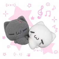 Niedlicher Kopfhörer-Tragender Weißer Katzen-Plüschanhänger Cartoon Weinende Katze Puppe Schlüsselanhänger mit PP-Baumwollfüllung Unisex Kleidungs-Accessoire