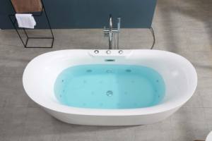 Baignoire à remous autoportante Gurgle, en acrylique, avec jets d'air massants et éclairage LED - Product Image 6