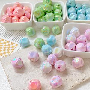 ลูกปัดอะคริลิคแบบรูตรงเคลือบ AB สีทึบสร้อยข้อมือสำหรับใส่โทรศัพท์แบบ DIY สร้อยข้อมือสร้อยคอประดับด้วยลูกปัดหลวม - Product Image 2