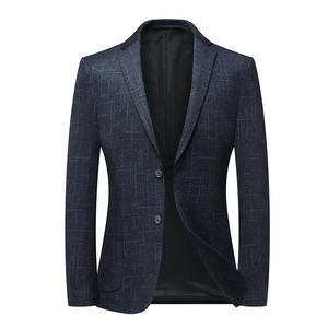 <span class=keywords><strong>Costume</strong></span> à motifs ligne décontractée pour hommes automne et hiver nouveau <span class=keywords><strong>costume</strong></span> élastique sans repassage pour hommes coupe ajustée <span class=keywords><strong>veste</strong></span> haut pour hommes - Product Image 1
