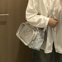 Sac Ita transparent personnalisé avec impression sur mesure en forme de masque Ghost Face, avec épingles, design animal personnalisé, fabrication chinoise