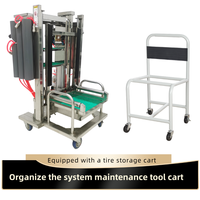 DRSD Chariot d'outils mobile en acier inoxydable pour réparation rapide, élévateur de pneus, élévateur de roues, équilibreur de roues pour véhicules automobiles, garantie 1 an, robuste