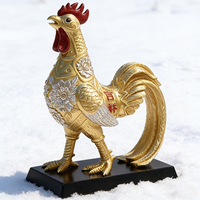 Figurine en résine de coq doré, statue de poulet porte-bonheur, ornement de décoration Feng Shui pour la maison, porte-bonheur et décoration de table
