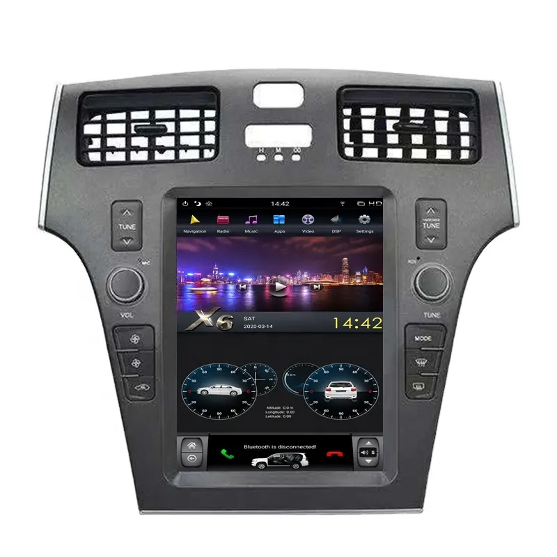 Radio Stereo Mobil, PX6 Tesla Gaya Layar Vertikal Android 9.0 untuk Lexus ES 2000-2005 GPS Pemutar Multimedia Unit Kepala