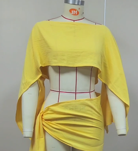 طقم نسائي من قطعتين متوفر بأربعة ألوان، قميص فضفاض وتنورة، ملابس شاطئ، مقاسات S-<span class=keywords><strong>M</strong></span> - Product Image 4