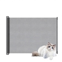 Barrière de Sécurité Automatique Rétractable Sans Perçage pour Animaux de Compagnie, Barrière Anti-Chats pour Porte, Clôture pour Chiens, Barrière d'Isolation Intérieure, Garde-Corps pour Porte