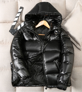 Cappotto corto invernale Casual da <span class=keywords><strong>uomo</strong></span> nuovo piumino <span class=keywords><strong>giovanile</strong></span> alla <span class=keywords><strong>moda</strong></span> con viso luminoso con chiusura frontale con cerniera con cappuccio spesso e caldo Logo - Product Image 4