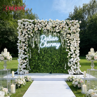 Mur de roses artificielles blanches, 10 cm x 8 pieds, fausses fleurs, pour un mariage, pour un fond de salle