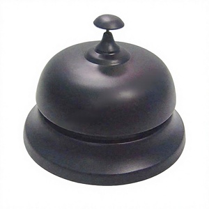 Cloche en laiton portable pour la décoration de table Cloche de table finie enduite de poudre noire Meilleure vente Cloches d'instruments d'appel en métal - Product Image 1