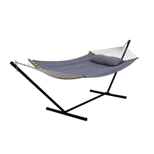 HMK Hammocks Double Hammock With Curved Spreader Bar Outdoor Portable Hammock With Carrying Bag For Patio Backyard Balcony