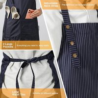 Tablier de cuisine réglable lavable en machine avec 2 poches, en toile de coton imperméable, pour femmes, hommes et chefs