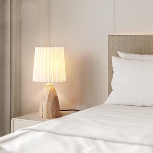 Lámpara de mesa de travertino amarillo Hfshanks, E27, control de interruptor LED para dormitorio, mesita de noche, hotel, casa de huéspedes, estilo vintage de diseñador - Product Image 3