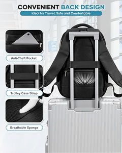 <span class=keywords><strong>Mochila</strong></span> de Viaje Aprobada para Vuelos, Equipaje de Mano para Debajo del Asiento/en la <span class=keywords><strong>Cabina</strong></span>, Compatible con Portátiles de 15.6 Pulgadas, de Poliéster Impermeable, Ligera, 40x30x20cm - Product Image 4