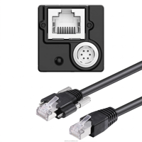 Kabel Jaringan M12 D-code 4 Pin M12 ke Rj45 Industri Cat5E Kabel Ethernet Fleksibel Tinggi Kabel Rj45/m12