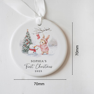 <span class=keywords><strong>Porte</strong></span>-clés personnalisé disques acryliques nom personnalisé Photo personnalisé bébé premier ornement de Noël ornements d'arbre de Noël - Product Image 6