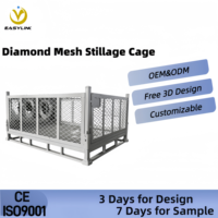 EASYLINK Conteneur de stockage en acier à mailles diamantées pliables robustes personnalisés - Capacité de charge de 2000 kg, empilable, conteneur industriel