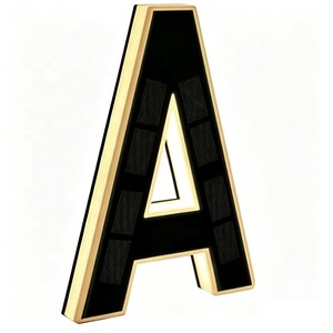 Lampes solaires LED étanches, numéros de maison LED - Design moderne noir pour une utilisation en extérieur, pour jardin, cour, rue, décoration de la maison - Product Image 1