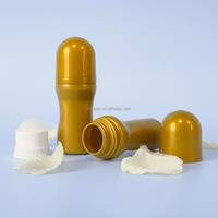 Flacon à bille ovale en plastique PE de 30 ml, vide, pour huiles essentielles, parfums, emballage avec bouchon à vis, surface sérigraphiable, crème pour le visage