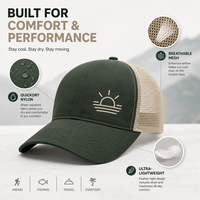 Casquette de papa personnalisée à séchage rapide en nylon léger bicolore avec dos en maille et visière pare-soleil, prix usine, sublimation