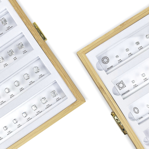 Anster Various Shape Diamond Size <strong>Comparison</strong> Tool Jewelry Store Reference Diamond Carat Size 0.3-5ct Wood Gift Box Oval Pear Set - Product Image 1