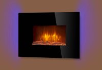 Cheminée électrique LED à haute efficacité, effet de flamme réaliste breveté, montage mural, télécommande, usage domestique, design moderne