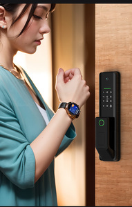 Poignée de porte électrique à empreinte digitale, serrure intelligente contrôlée par application Wifi Tuya, porte en aluminium sécurisée, clés électroniques numériques - Product Image 3