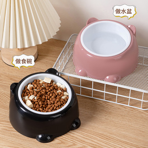 Bol pour nourriture pour chat en forme d'oreille d'ours, antidérapant, pour chats, bol d'alimentation pour animaux de compagnie, bol unique en acier inoxydable - Product Image 2