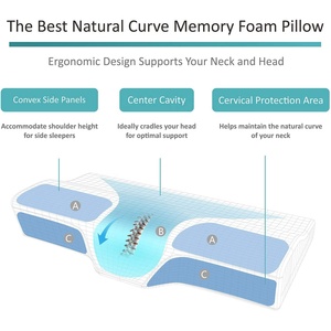 <span class=keywords><strong>Oreiller</strong></span> cervical en mousse à mémoire de forme orthopédique pour les dormeurs latéraux, meilleurs oreillers sains pour soulager la douleur au cou pendant le sommeil - Product Image 2