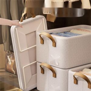 Cotton <b>Storage</b> Box Washable Folding Desktop Organizer for Clothes and Pants Household Use Wardrobe Space <b>Storage</b> Solution - Product Image 1
