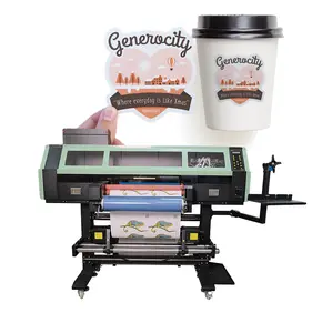 Printer dtf uv 60cm uv dtf printer dengan laminator 2 in 1 cup bungkus kotak ponsel cetak printer uv dtf