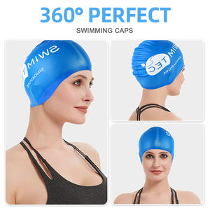 Grosir dicetak silikon topi renang untuk pria wanita anak-anak gratis telinga Plug dan hidung klip termasuk - Product Image 2