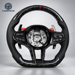 พวงมาลัยคาร์บอนไฟเบอร์สำหรับ BMW CS G F F30 F20 F10 E46 M2 M4 M3 M5 G20 G80 E90 E87 E38 F87 G28 G30 G38 G60 G87 X3 X5 M8 - Product Image 3