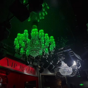 Crystal Chandelier <b>Green</b> <b>LED</b> <b>Light</b> Empire Shade Suspended Traditional Design for Room - Product Image 1