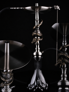 Chicha de luxe en forme d'œuf de dragon argenté, sculpture en métal, base en verre, style russe et arabe, pour KTV et salons, vente en gros OEM - Product Image 3