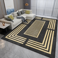Tapis de salon moderne de luxe personnalisé en velours cristal, antidérapant, lavable, écologique, épais et moelleux