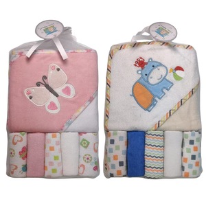 Ensemble de serviettes pour bébé <span class=keywords><strong>nouveau</strong></span>-<span class=keywords><strong>né</strong></span>, couverture à capuche, serviette au design animal unique, coton biologique ultra doux 200TC, serviette de bain toutes saisons - Product Image 5
