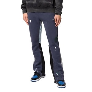 WX814963 HHJ Pantalones de hombre de alta calidad, lavados, estilo jogger acampanado, con cintura elástica, pantalones deportivos con paneles apilados para hombre - Product Image 2