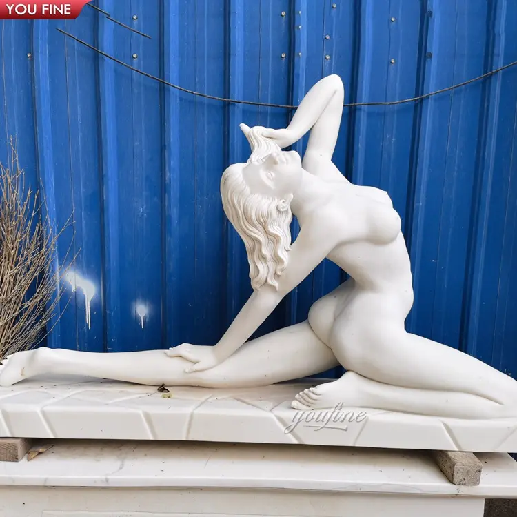 Outdoor Garten Marmor Nackte Frau Schnee wittchen Lebensgröße Nackte Marmor Skulptur