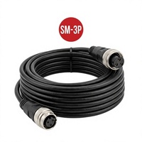Câble de connexion industriel blindé et étanche personnalisable SM-3P M12 à 3 broches en laiton pour source de lumière de vision industrielle