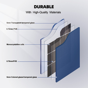 Rixin 105W <span class=keywords><strong>PV</strong></span> mô-đun đầy đủ màu đen đôi Glas bipv Rèm tường năng lượng mặt trời giá ngói năng lượng mặt trời mái ngói bipv Bảng điều chỉnh 100 minh bạch - Product Image 4