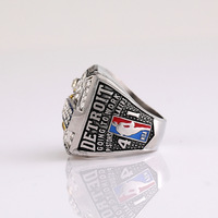 Bague de championnat de basket-ball des Detroit Pistons 2004, mode européenne et américaine, unisexe, plaquée or, avec cristaux en strass