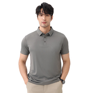 Polo Shirt Men Nylon Solid Color Antibacterial Cooling Workwear Custom Logo Short Sleeve - Product Image 5