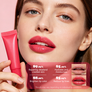 Coffret de masques pour les lèvres au beurre végétalien en tube souple, baume hydratant de nuit pour les lèvres, effet lèvres de verre brillantes, maquillage pour femme - Product Image 5