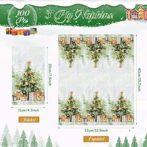Serviettes <span class=keywords><strong>en</strong></span> <span class=keywords><strong>papier</strong></span> jetables 3 épaisseurs 8 plis <span class=keywords><strong>en</strong></span> pâte <span class=keywords><strong>de</strong></span> bois vierge, motif <span class=keywords><strong>sapin</strong></span> <span class=keywords><strong>de</strong></span> <span class=keywords><strong>Noël</strong></span>, douces et sans peluches, pour les occasions festives – Vente chaude - Product Image 2