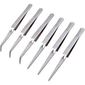 Pince à épiler à verrouillage croisé avec logo personnalisé, lot de 2, pointe arrondie, auto-fermante, action inversée, TC Adson, certifiée CE, usage hospitalier - Product Image 1